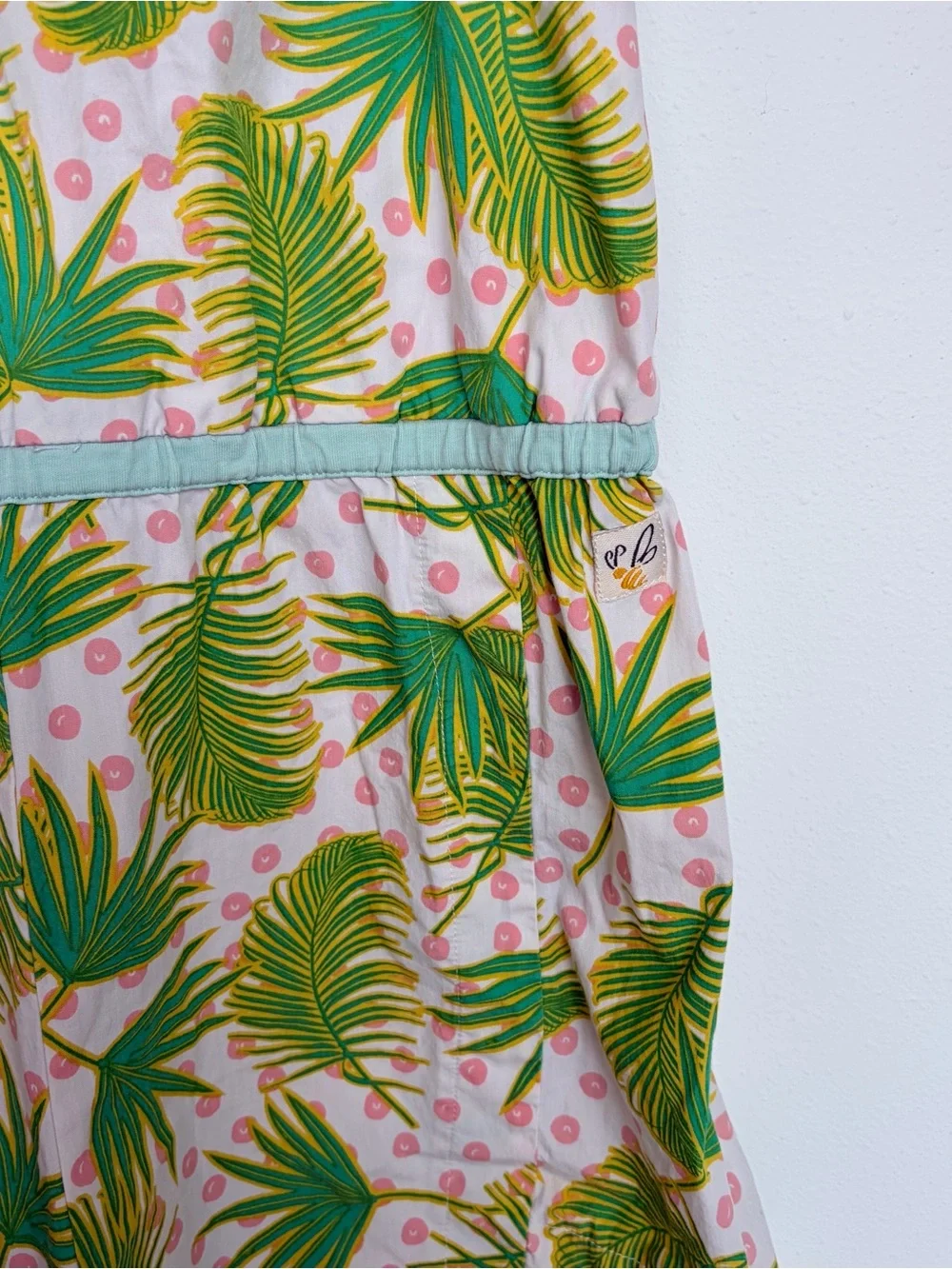 WildFlowers Girls Romper Size 10 Palm Leaf Tropical Print Ruffle Boutique